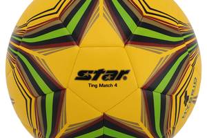 Мяч футбольный STAR TING MATCH 4 HYBRID SB3154C-05 №4 PU Желтый-салатовый