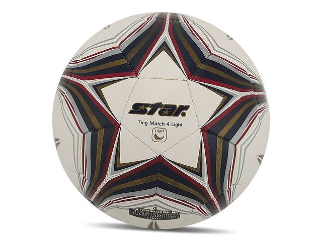 Мяч футбольный Star Ting Match 4 Light Hybrid SB3144L №4 Бело-золотой (57623041)
