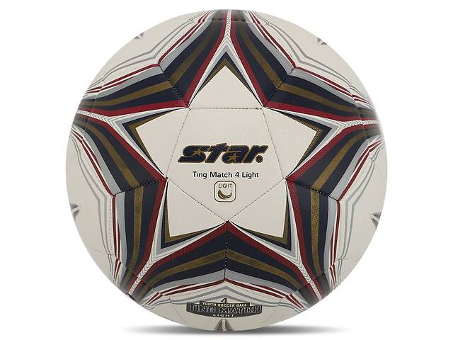 Мяч футбольный STAR TING MATCH 4 LIGHT HYBRID SB3144L №4 PU Белый-золотой