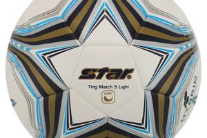 Мяч футбольный STAR TING MATCH 5 LIGHT HYBRID SB3145L №5 PU Белый-голубой