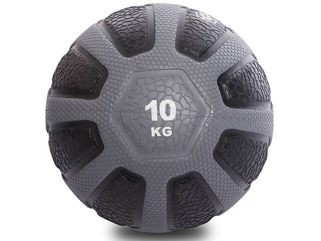 Мяч медицинский медбол Zelart Medicine Ball FI-0898-10 10 Черный-серый