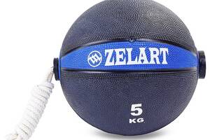 Мяч медицинский медбол Zelart Medicine Ball FI-5709-5 5 Черный-Синий