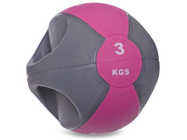 Мяч медицинский Zelart FI-2619-3 3кг Серый-Розовый