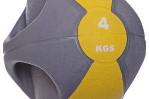 Мяч медицинский Zelart FI-2619-4 4кг Серый-Желтый