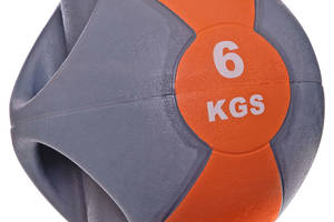 Мяч медицинский Zelart FI-2619-6 6кг Серый-Оранжевый