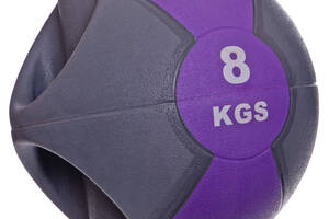 Мяч медицинский Zelart FI-2619-8 8кг Серый-фиолетовый