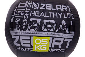 Мяч набивной для кроссфита волбол Wall Ball FI-2637 Zelart 5 кг Черный 56363199