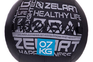 Мяч набивной для кроссфита волбол Wall Ball FI-2637 Zelart 7 кг Черный 56363199