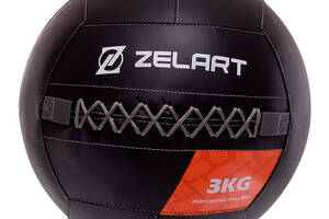 Мяч волбол для кроссфита и фитнеса Wall Ball TA-7822 Zelart 4 кг Черный 56363232