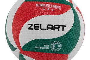 Мяч волейбольный Zelart VB-9000 №5 Бело-зелено-красный (57363025)