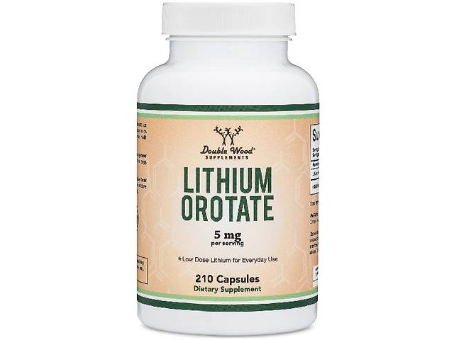 Микроэлемент Литий Double Wood Supplements Lithium Orotate 5 mg 210 Caps