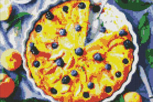 Набір Алмазна мозаїка вишивка Чорничний пиріг Персикова спокуса на підрамнику повна 5d 40х50 см