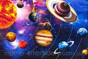 Набір Алмазна мозаїка вишивка Космічний простір галактика планети на підрамнику 5d 40х50 177043