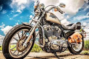 Набір Алмазна мозаїка вишивка Мотобайк Harley Davidson на підрамнику повна 5d 30х40 см 178972