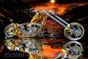 Набір Алмазна мозаїка вишивка Мотоцикл Harley Davidson на підрамнику повна 5d 30х40 см 178969