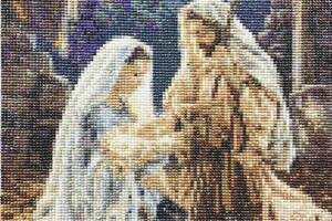 Набір Алмазна мозаїка вишивка Різдво Христове Вифлеємська зірка Ісус бог на підрамнику 5d 30х40 см