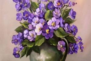 Набір Алмазна вишивка мозаїка Букет для натхнення Пурпурні квіти на підрамнику повна 5d 30х40