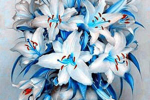 Набір алмазної мозаїки вишивки 'Білі лілії' букет квіти ваза краєвид повна викладка мозаїка 5d набори 30х40