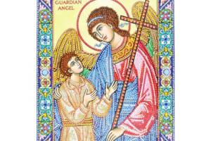 Набір алмазної вишивки 'Ангел-хранитель і людина', викладка,мозаїка 5d, 40х30 см