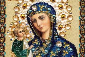 Набір алмазної вишивки 'Чернігівська-Гефсиманська ікона Божої Матері 'повна викладка ,мозаїка 5d, 30х40 см