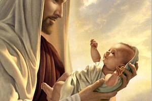 Набір алмазної вишивки ікона 'Ісус з немовлям' повна викладка, ,мозаїка 5d, 30х40 см