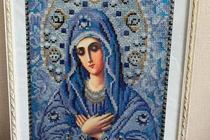 Набір алмазної вишивки 'Ікона Розчулення Богородиця', повна викладка, мозаїка 5d, 30х40 см
