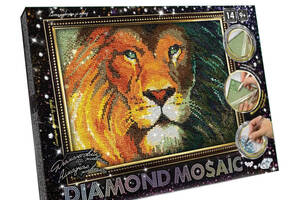 Набір алмазної вишивки 'Погляд блакитноокого тигра' лев леопард повна викладка, мозаїка 5d, 3х27х36 см