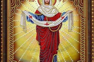 Набір алмазної вишивки ' Покров Пресвятої Богородиці ',релігія, часткова викладка ,мозаїка 5d, 47х37 см