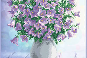 Набір для вишивання бісером Букет дзвіночків квіти садова ваза 39x45 см ТН-1183