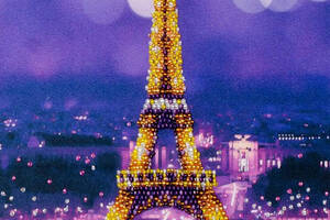 Набір для вишивання бісером 'Ейфелева вежа 'пейзаж, париж навесні Місто закоханих часткова викладка, 20х36 см