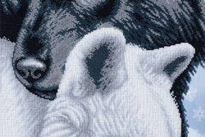 Набір для вишивання бісером Закохана пара вовків кохання назавжди 32x75 см ТН-1086