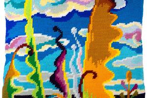 Набір для вишивання декоративної подушки Чарівниця Абстракція (небо) 40×40 см V-244