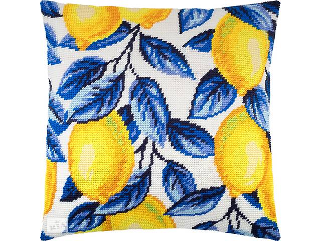 Набір для вишивання декоративної подушки Чарівниця Лимони 40×40 см V-193