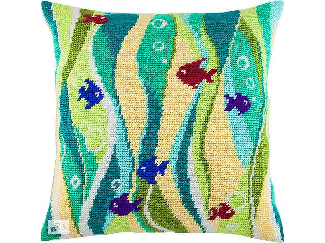 Набір для вишивання декоративної подушки Чарівниця Рибки у водоростях 40×40 см V-101