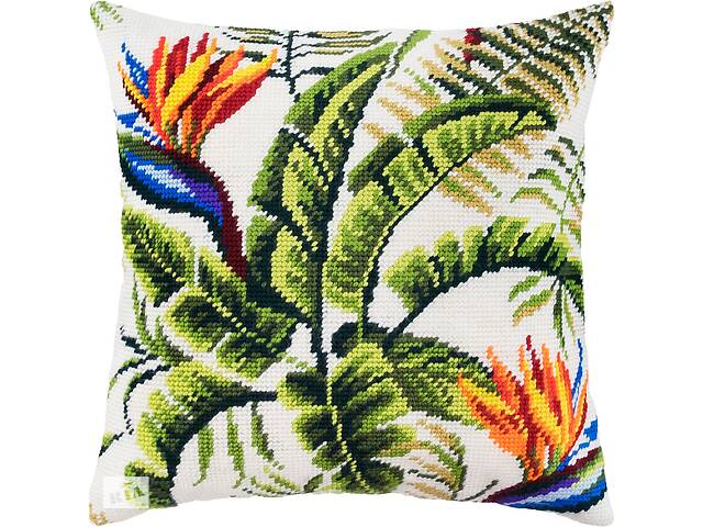 Набір для вишивання декоративної подушки Чарівниця Тропіки 40×40 см V-191