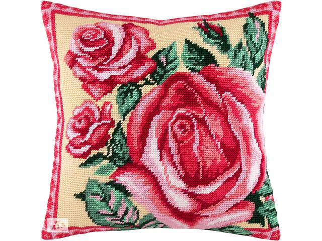Набір для вишивання декоративної подушки Чарівниця Троянда 40×40 см V-11