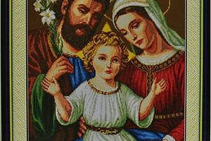 Набір для вишивання хрестиком Ікона Святе сімейство Йосип Діва Марія Ісус муліне 66х52 см канва №11