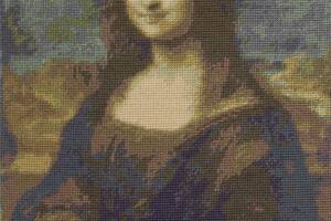 Набір для вишивання хрестиком Мона Ліза Леонардо да Вінчі Ліза дель Джокондо DMC Лувр муліне нитками 24x35,5 см