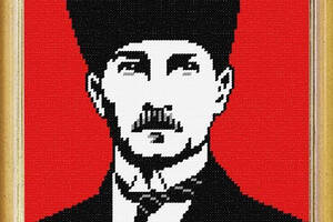 Набір для вишивання хрестиком Мустафа Кемаль Ататюрк Страмін із пряжею Madeira Zweigart муліне 36х47 см