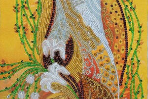 Набір для вишивки бісером 'Чарівні птахи' квіти, букет, сад, метелик, часткова викладка, Чехія, 22x62 см