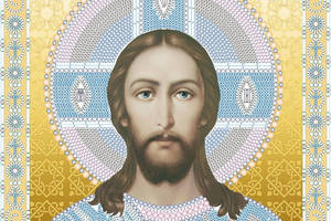 Набір для вишивки бісером 'Ісус Христос' Господь-Вседержитель релігія бог, ікона, часткова викладка, 24x27 см