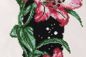 Набір для вишивки бісером 'Лілія' букет, квіти, небо, пейзаж, сад, часткова викладка, 19х51.5 см