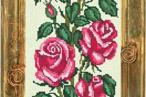 Набір для вишивки хрестиком Букет Троянд страмін Zweigart Madeira муліне 20х50 см