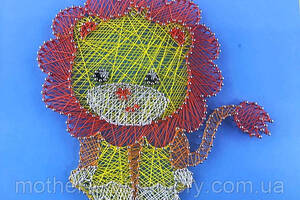Набір креативної творчості String Art Лев 20*25 см ізонити з ниток стрінг-арт із цвяхами молоток