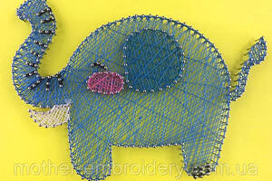 Набір креативної творчості String Art Милий слон 20*25 см ізонити з ниток стрінг-арт із цвяхами молоток
