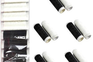 Набір ниток Упаковка ниток чорні та білі 10 кольорів у пакеті 22х6 см дитяча творчість, мікс, рукоділля