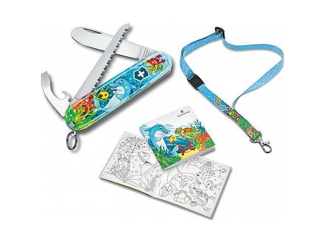 Набор детский подарочный Victorinox My First Children Set Animal Edition Dolphin нож 84 мм/9 функций (0.2373.E1)