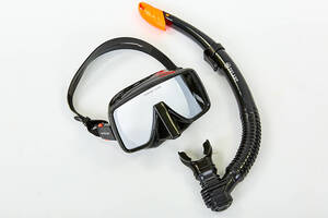 Набор для плавания маска с трубкой Zelart M109-SN50-4-SIL Black (ZA04037)