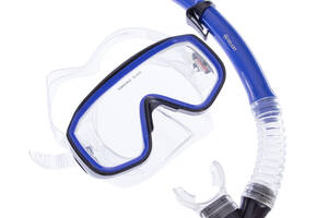 Набор для плавания маска с трубкой Zelart M138-SN50-4-PVC Черный-Синий-Прозрачный