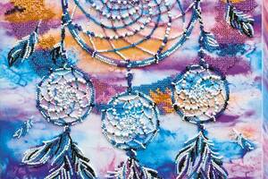 Набор для вышивки бисером на натуральном художественном холсте Абрис Арт Амулет ловец снов AB-584